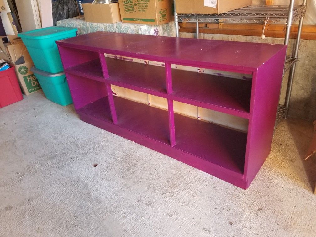 Purple shelves / storage