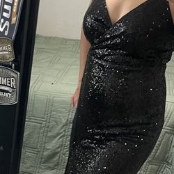 Black Sequins Dress