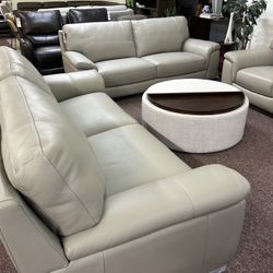 Furniture- Real Top Grain Leather Sofa- Cobbie