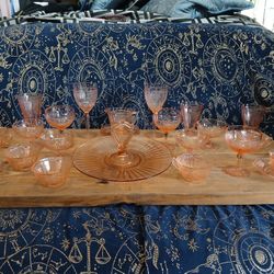 Hocking Glass MAYFAIR Open Rose Pink Low Footed Sherbet