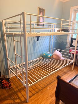 Twin bunk bed white