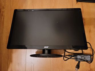 Acer Black LCD Computer Monitor with Power Adapter