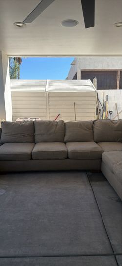 Beige large sectional sofa