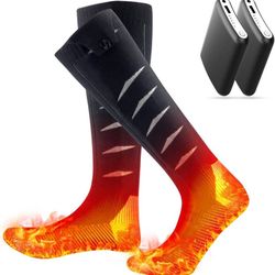 new Electric Heated Socks for Men Women 8000mAh Rechargeable Battery Heated Socks 4 Heating Levels for Hunting, Camping, Hiking, Walking, Fishing, Cyc