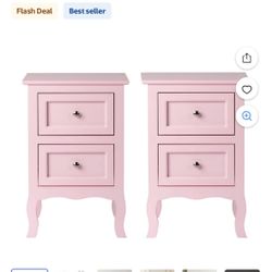 Set Of 2 Pink Nightstands 