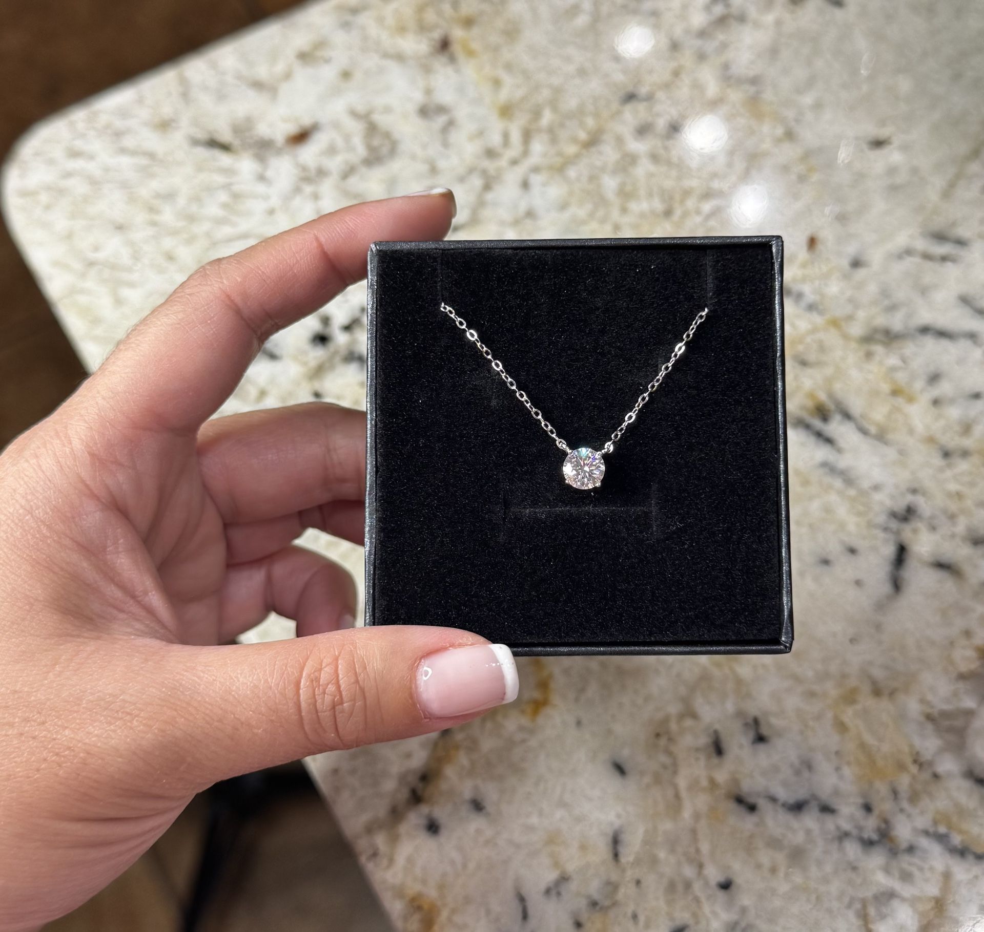 Moissanite 1 CT Solitaire Round Necklace (New)
