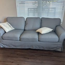$ 75 Ikea Couch Grey Fabric 3 Seater 