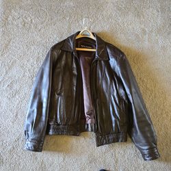 Wilson's Brown Leather Bomber Jacket , Size Large