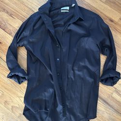 Men's black Calvin Klein button up shirt size 32/33