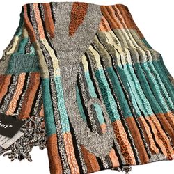 Tolani Scarf Teal/Orange/Yellow