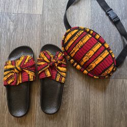 Waist bag & Bow slides for women