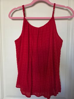 Large Red Textured Cami Tank Top