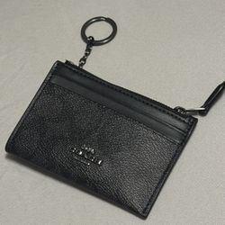 Coach Card Holder Wallet / Keychain – Black (New)