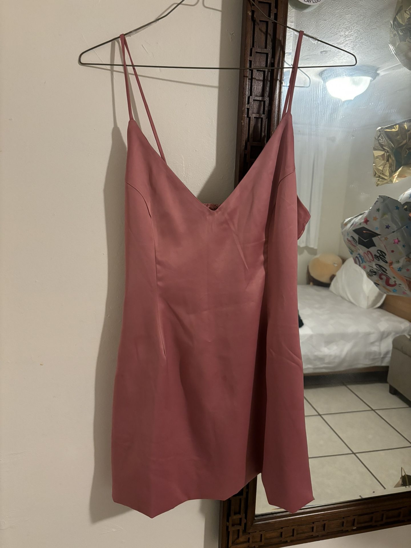 Pink Satin Dress