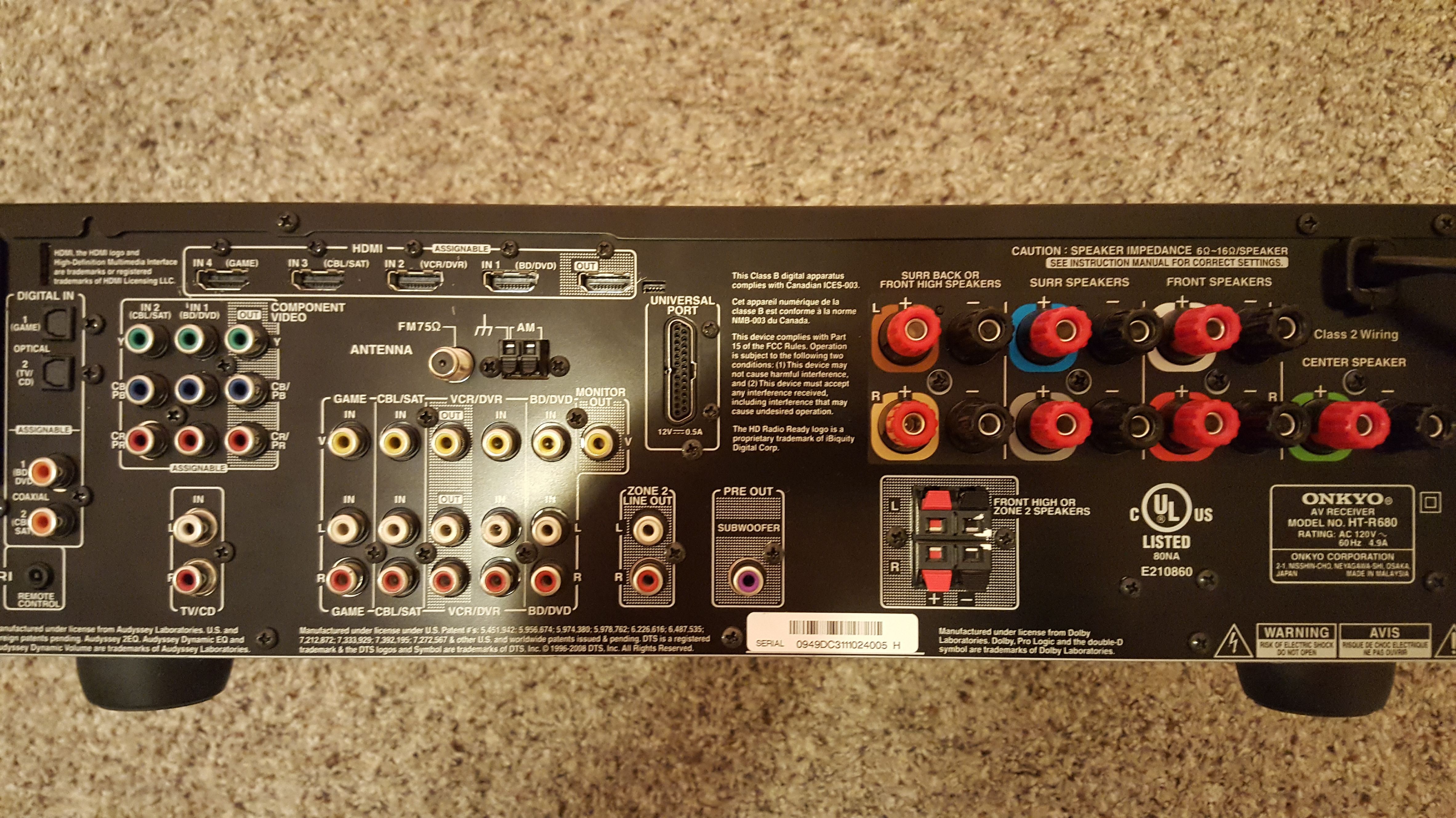 ONKYO HTR680 7.1CHANNEL HDMI HOME THEATER RECEIVER NEW CONDITION