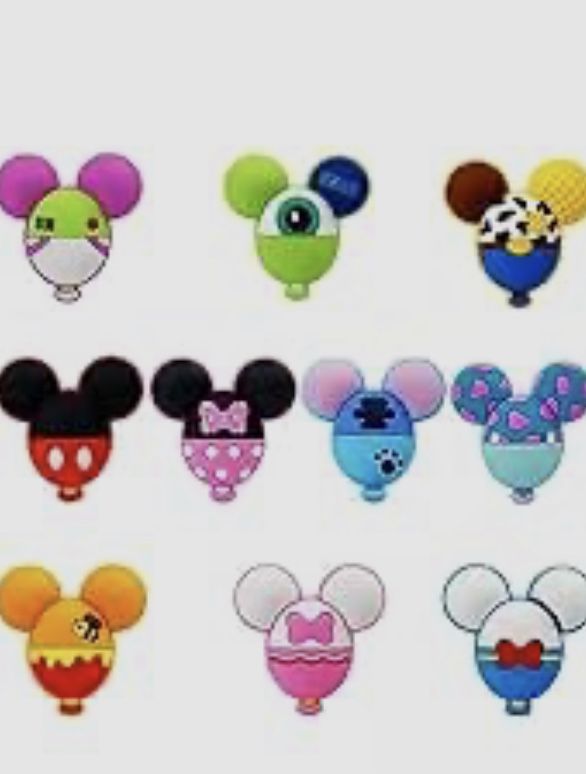 Croc Shoe charms Disney Minnie Mickey Mouse ears~balloons 