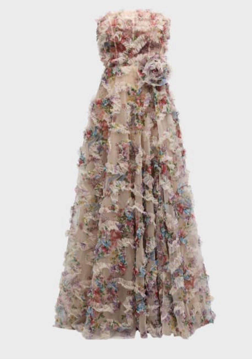 Jovani Pink Floral Gown - Size 6