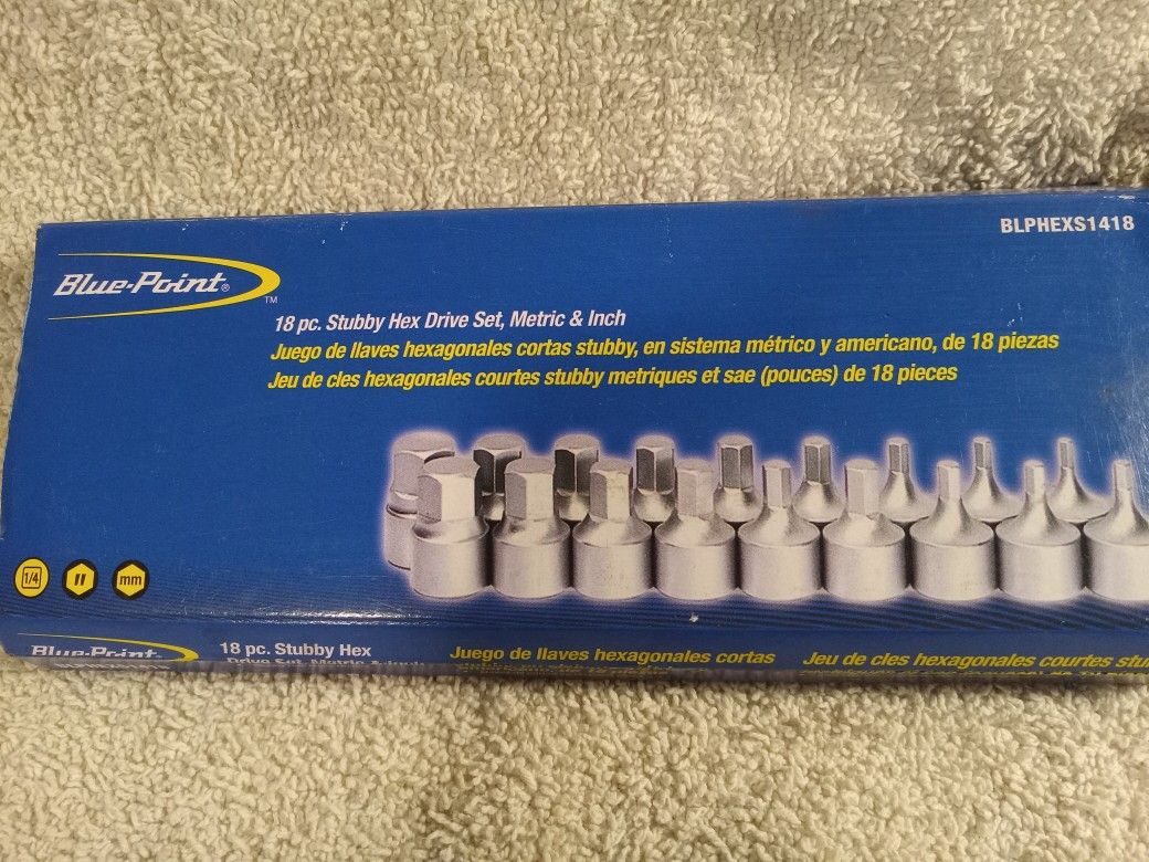 18 PC. Stubby Hex Drive Set, Metric & Inch