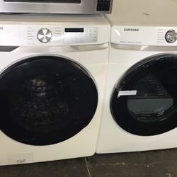Samsung He Front Load Washer And New Open Box Samsung Gas Dryer With Steam And Drying Rack 