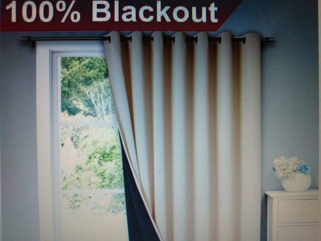 Patio Door Slider Curtain Blackout 100 Wx95 L