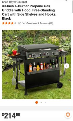Royal Gourmet 30-Inch 4-Burner Propane Gas Griddle