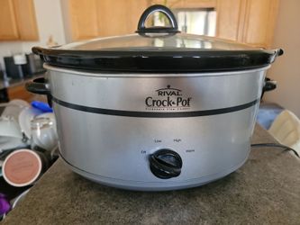 Crock-Pot 7qt Manual Slow Cooker Stainless Steel: Original Slow Cooker, Removable Stoneware, Stay-Cool Handles