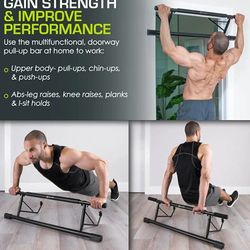 Multi-Grip Lite Pull Up / Chin Up Bar, Heavy Duty Doorway Upper Body Workout Bar for Home Gyms 
