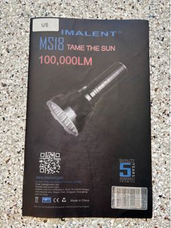 Imalent MS18 100,000 Lumen Flashlight – World’s Brightest – Hard Case + Charger