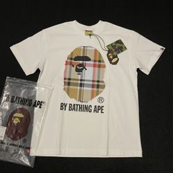 Bape Burberry white Tee