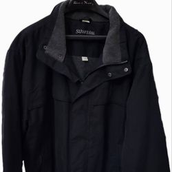 St John's Bay Bomber Jacket Fleece/Quilted Suede Like Sz Men's XL / Unisex  - Abrigo Hombre Interior Lana/Acolchado 