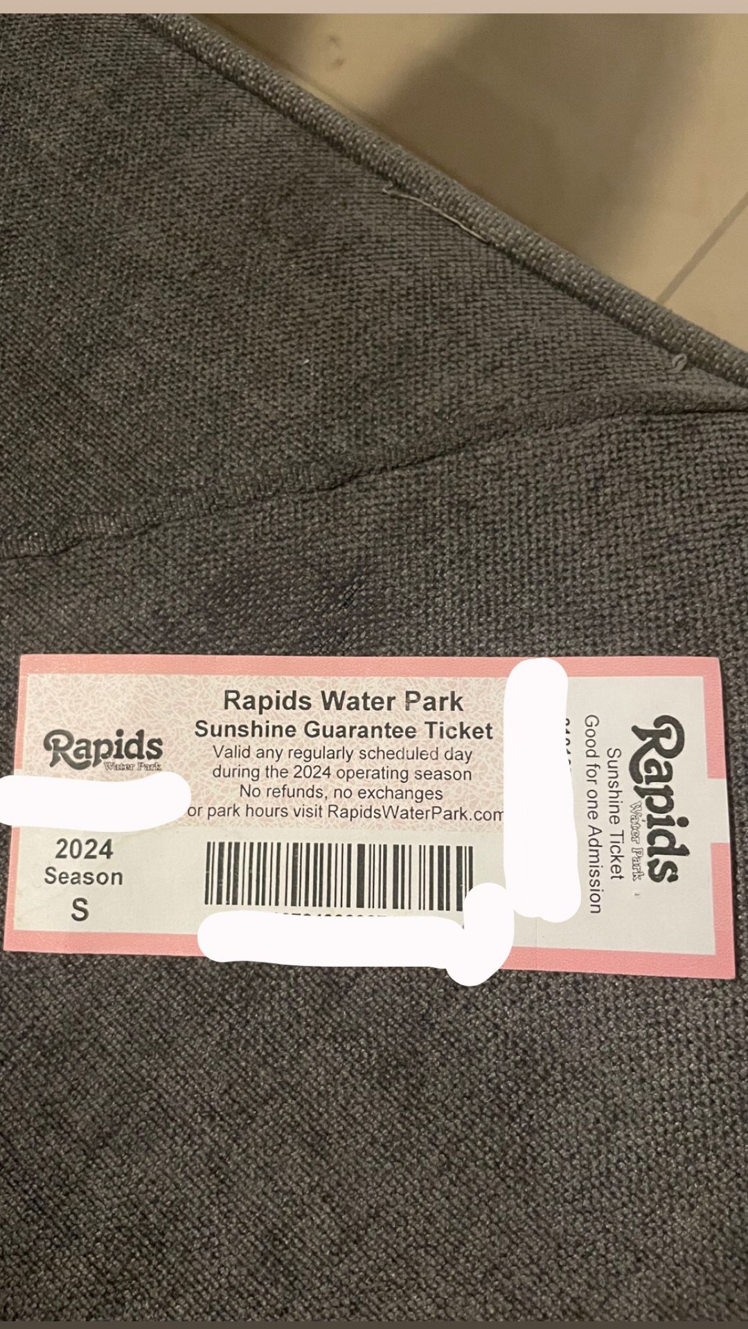 Rapids Water Park Ticket