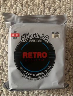 Martin Retro Acoustic Guitar Strings (3 sets)
