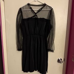 Black Sheer Sleeve Dress 