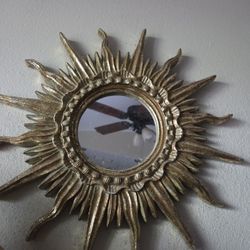 Gold Filmed Sun Mirror About 14 Inches