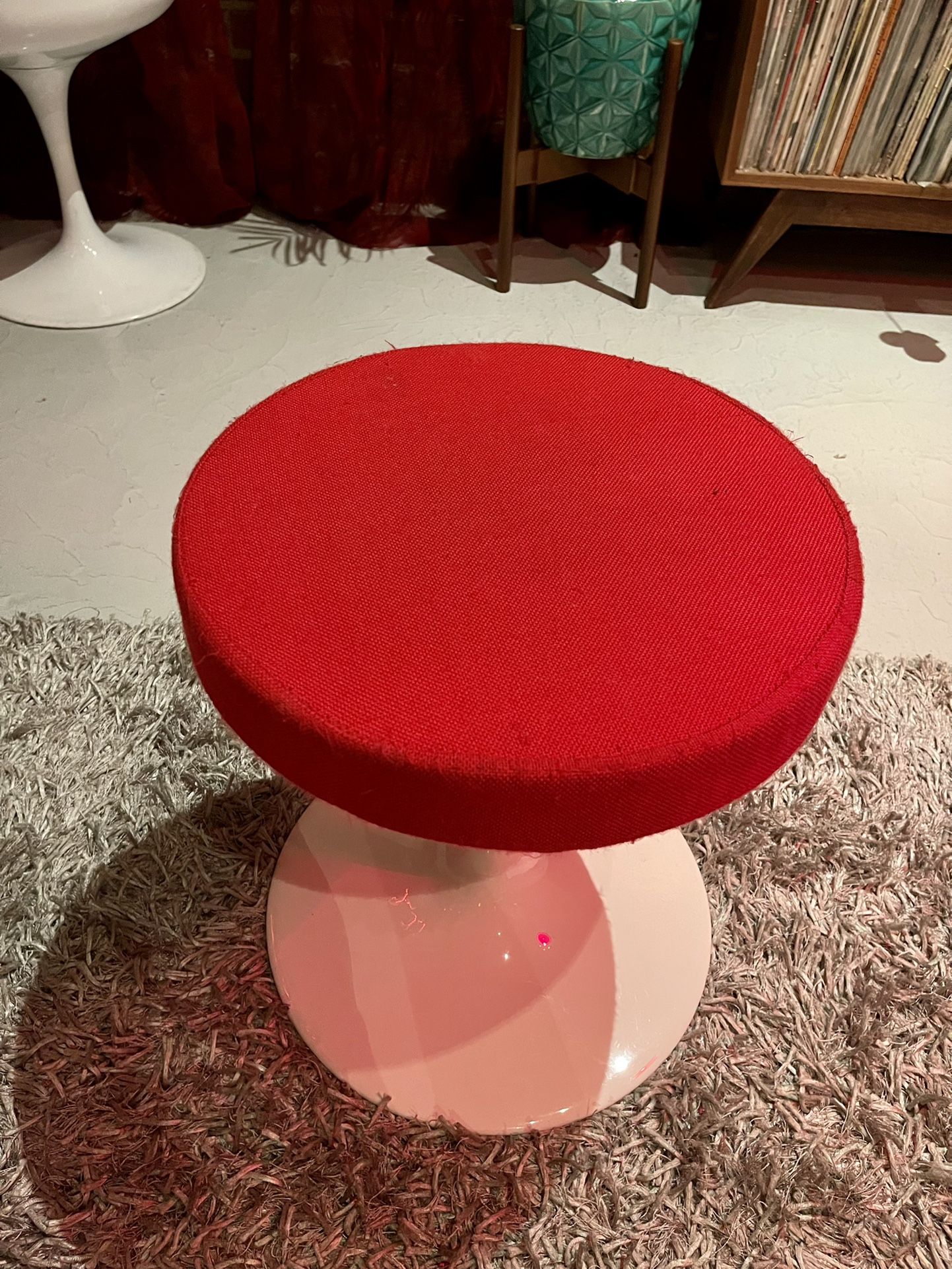 Saarinen Style Knoll TULIP side STOOL Ottoman Retro Vintage