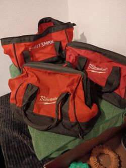 3 Tool bags two are Milwaukee and one is a craftsman.