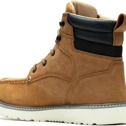 NEW SZ 7.5 Men WATERPROOF Work Boots Wolverine Trade Wedge Steel Toe 6" Construction Boot