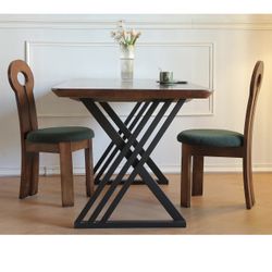 Metal Table Legs, Triangle Shape Industrial/Modern Heavy Duty Dining Table Legs Set of 2 (28.3'H 23.6'W)