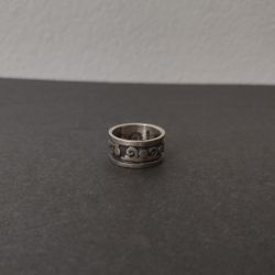 Vintage MEXICO Sterling Silver .925 Carved Waves Band Ring Size 8