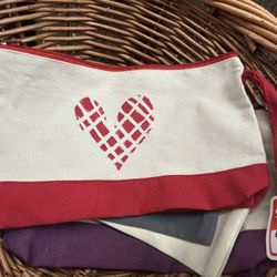 New Upcycled Canvas Cosmetic Makeup or Storage Bag 