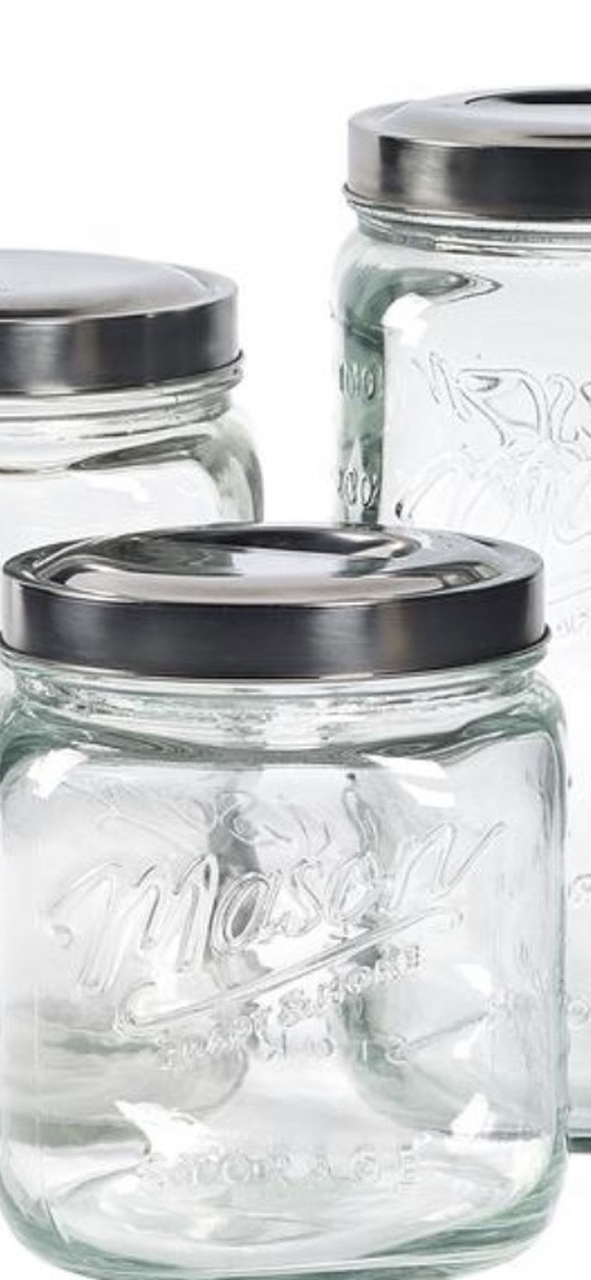 Mason Craft & More Glad Pop-up Jars Set Of 3 Jars / Canisters