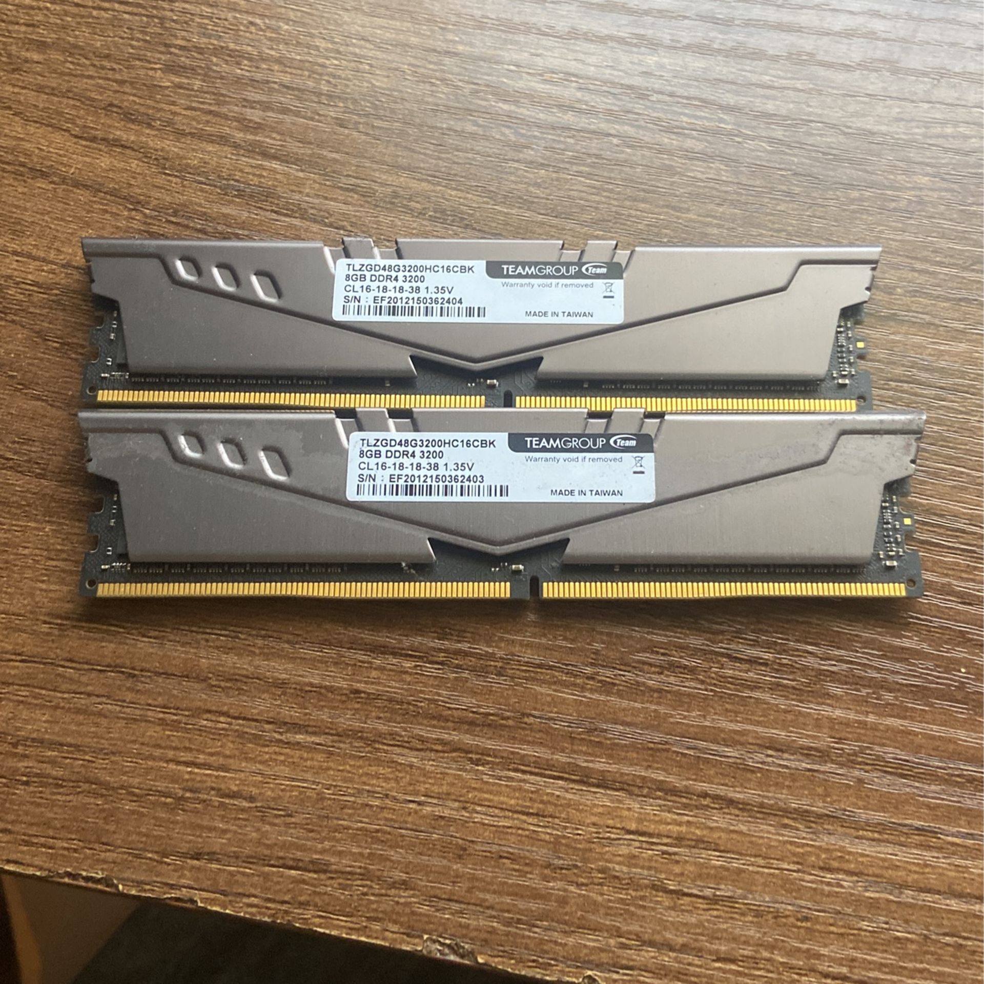 2x 8gb T-force VulcanZ Ram