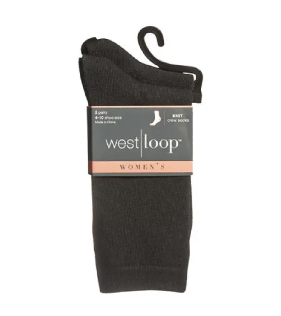 West Loop Women's Flat Knit Crew Socks.