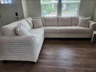 *SOFTEST EVER!!!* Brand New Byers Market Wham Cream Thick Corduroy 2pc  Sectionals (Tax included)