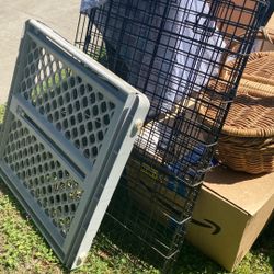 Black Dog Cage And Dog Door Stopper