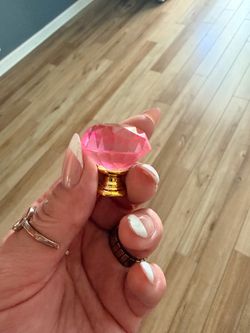 Set of 5 Pink Crystal Diamond Drawer Knobs – Gold Tone