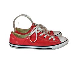 Converse All Star Fiery Coral Low Top Canvas Sneakers Womens 9