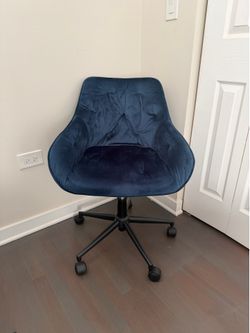 Computer Chair Blue Velvet