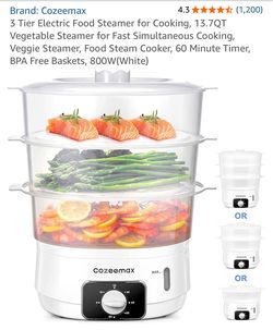 3 Tier Electric Food Steamer for Cooking, 13.7QT