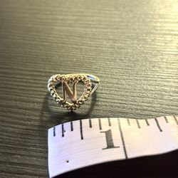 Rolex Heart Letter N Ring Gold 10kt